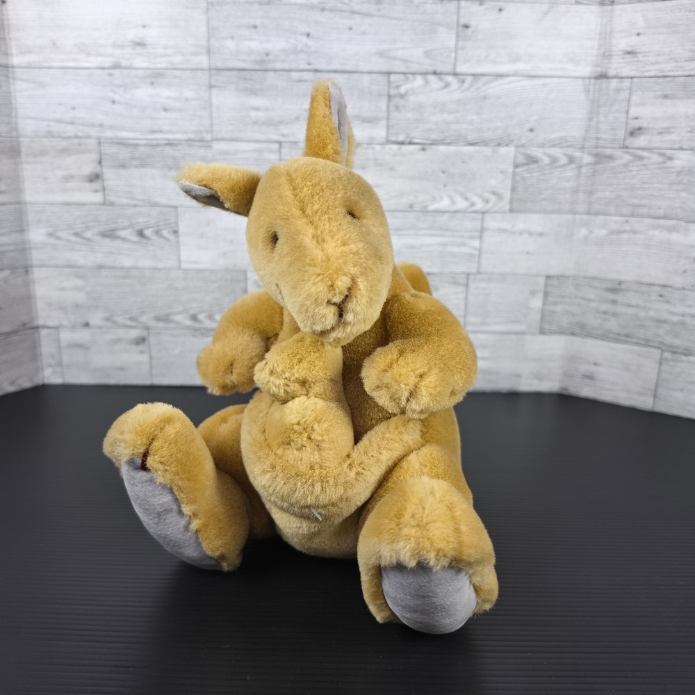 Vintage 1992 Mrs. Sidney & Baby‎ Kangaroo Plush 10" Tan Pink Dakin Tag